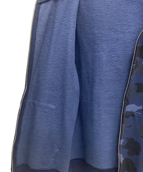 A BATHING APE（アベイシングエイプ）A BATHING APE (アベイシングエイプ) フルジップパーカー ネイビー×ブラック サイズ:SIZE Lの古着・服飾アイテム
