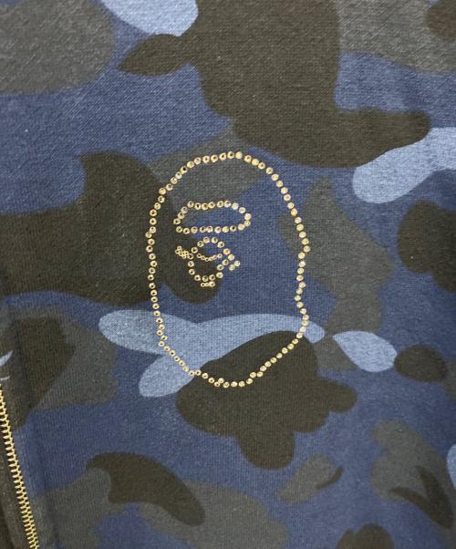 A BATHING APE（アベイシングエイプ）A BATHING APE (アベイシングエイプ) フルジップパーカー ネイビー×ブラック サイズ:SIZE Lの古着・服飾アイテム