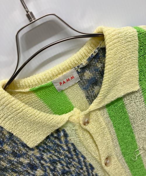 PAMM（パム）PAMM (パム) 薄手カーディガン イエロー×グレー サイズ:FREEの古着・服飾アイテム