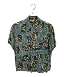 national shirt shops（ナショナルシャツショップ）の古着「オープンカラーシャツ」｜グリーン