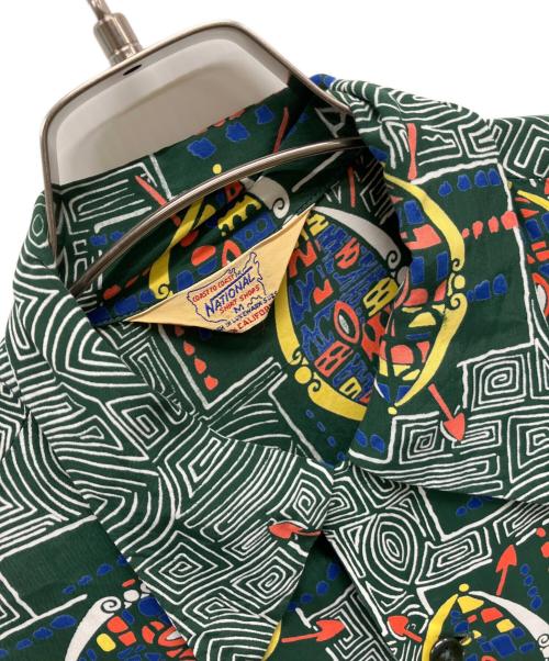 national shirt shops（ナショナルシャツショップ）National Shirt Shops (ナショナルシャツショップ) オープンカラーシャツ グリーン サイズ:	SIZE Mの古着・服飾アイテム