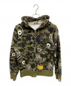 A BATHING APE×FUTURAアベイシングエイプ×フューチュラ）の古着「ジップパーカー」｜グリーン