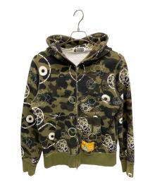 A BATHING APE×FUTURA（アベイシングエイプ×フューチュラ）の古着「ジップパーカー」｜グリーン