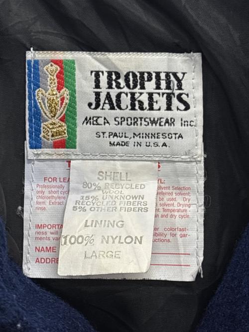 TROPHY JACKETS（トロフィージャケット）TROPHY JACKETS (トロフィージャケット) スタジャン ネイビー×レッド サイズ:Lの古着・服飾アイテム
