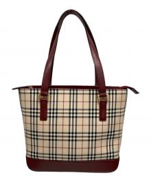 BURBERRY（バーバリー）の古着「トートバッグ」｜ベージュ・ボルドー