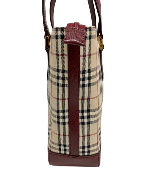 BURBERRY（バーバリー）BURBERRY (バーバリー) トートバッグ ベージュ・ボルドーの古着・服飾アイテム
