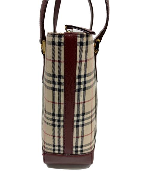 BURBERRY（バーバリー）BURBERRY (バーバリー) トートバッグ ベージュ・ボルドーの古着・服飾アイテム