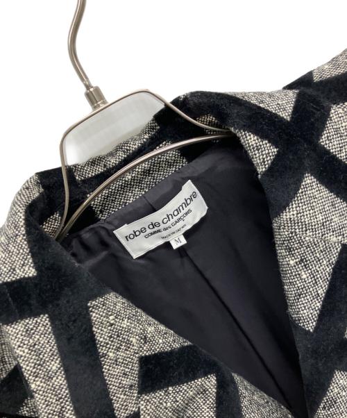ROBE DE CHAMBRE COMME DES GARCONS（ローブドシャンブル コムデギャルソン）ROBE DE CHAMBRE COMME DES GARCONS (ローブドシャンブル コムデギャルソン) フリルコート グレー×ブラック サイズ:Mの古着・服飾アイテム