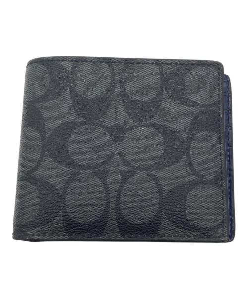 COACH（コーチ）COACH (コーチ) 2つ折り財布 ブラック×グレーの古着・服飾アイテム