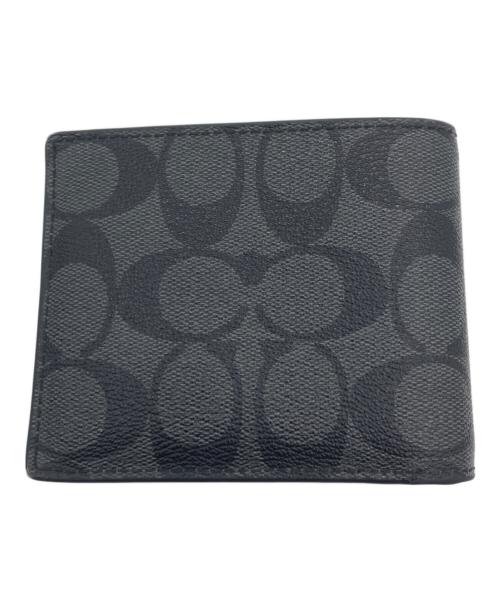 COACH（コーチ）COACH (コーチ) 2つ折り財布 ブラック×グレーの古着・服飾アイテム