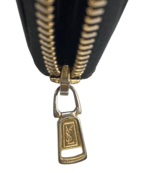 Yves Saint Laurent（イヴサンローラン）Yves Saint Laurent (イヴサンローラン) ラウンドファスナー財布 ブラックの古着・服飾アイテム