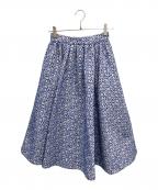 LE CIEL BLEUルシェルブルー）の古着「ジャガードスカート」｜ブルー×ホワイト