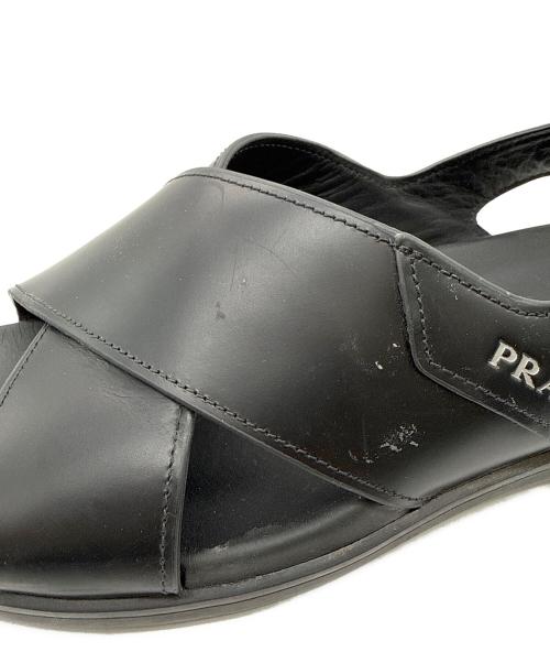 PRADA（プラダ）PRADA (プラダ) レザーサンダル ブラック サイズ:SIZE 8の古着・服飾アイテム