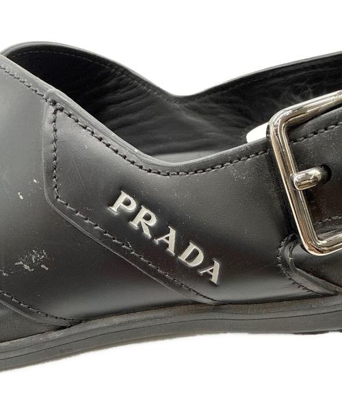 PRADA（プラダ）PRADA (プラダ) レザーサンダル ブラック サイズ:SIZE 8の古着・服飾アイテム