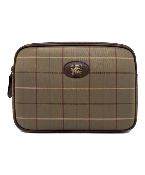 Burberry's（バーバリーズ）Burberry's (バーバリーズ) クラッチバッグ ブラウン×ベージュの古着・服飾アイテム