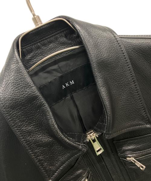 AKM（エーケーエム）AKM (エーケーエム) レザーライダースジャケット ブラック サイズ:SIZE Mの古着・服飾アイテム