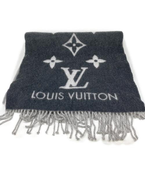 LOUIS VUITTON（ルイ ヴィトン）LOUIS VUITTON (ルイ ヴィトン) マフラー ブラック×グレーの古着・服飾アイテム