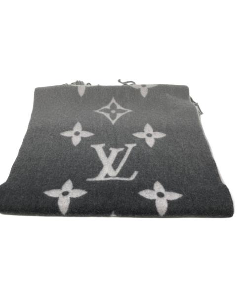 LOUIS VUITTON（ルイ ヴィトン）LOUIS VUITTON (ルイ ヴィトン) マフラー ブラック×グレーの古着・服飾アイテム
