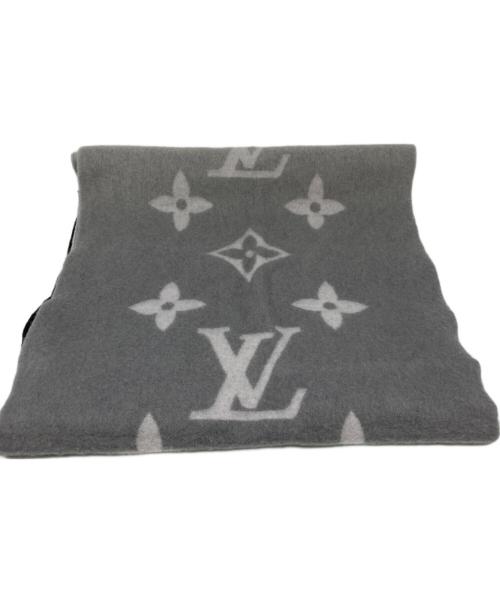 LOUIS VUITTON（ルイ ヴィトン）LOUIS VUITTON (ルイ ヴィトン) マフラー ブラック×グレーの古着・服飾アイテム