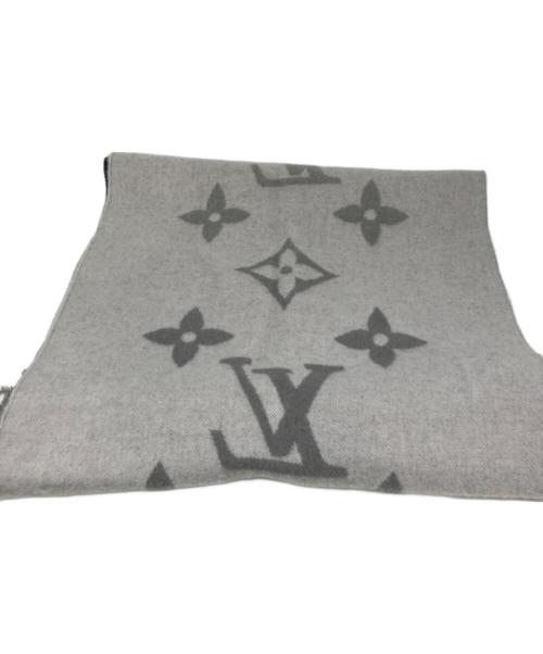 LOUIS VUITTON（ルイ ヴィトン）LOUIS VUITTON (ルイ ヴィトン) マフラー ブラック×グレーの古着・服飾アイテム