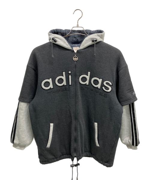 adidas（アディダス）adidas (アディダス) ジップパーカー グレー サイズ:Lの古着・服飾アイテム