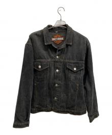 HARLEY-DAVIDSON（ハーレーダビッドソン）の古着「刺繍デニムジャケット」｜ブラック