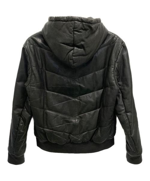 ARMANI COLLEZIONI（アルマーニ コレツィオーニ）ARMANI COLLEZIONI (アルマーニ コレツィオーニ) レザージャケット ブラック サイズ:52の古着・服飾アイテム