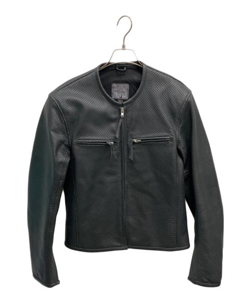 KADOYA（カドヤ）KADOYA (カドヤ) パンチングレザージャケット ブラック サイズ:Lの古着・服飾アイテム