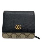 GUCCIグッチ）の古着「2つ折り財布」｜ベージュ・ブラック