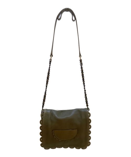 SEE BY CHLOE（シーバイクロエ）SEE BY CHLOE (シーバイクロエ) レザーショルダーバッグ カーキの古着・服飾アイテム