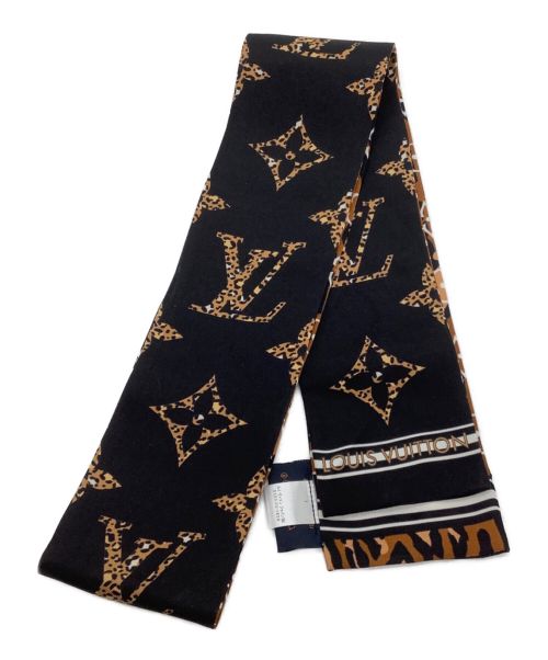 LOUIS VUITTON（ルイ ヴィトン）LOUIS VUITTON (ルイ ヴィトン) シルクスカーフ/バンドー・ジャイアントモノグラム ジャングル ブラウン×ブラックの古着・服飾アイテム