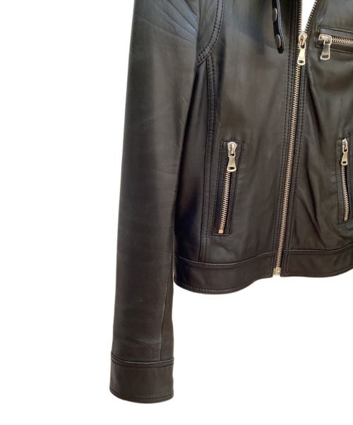 DOLCE & GABBANA（ドルチェ＆ガッバーナ）DOLCE & GABBANA (ドルチェ＆ガッバーナ) レザージャケット　シングルライダース ブラック サイズ:40の古着・服飾アイテム