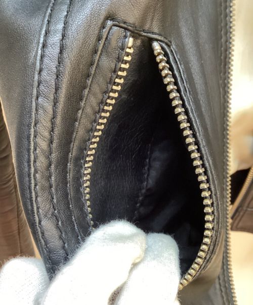 DOLCE & GABBANA（ドルチェ＆ガッバーナ）DOLCE & GABBANA (ドルチェ＆ガッバーナ) レザージャケット　シングルライダース ブラック サイズ:40の古着・服飾アイテム