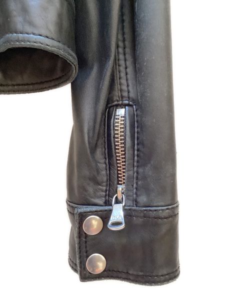 DOLCE & GABBANA（ドルチェ＆ガッバーナ）DOLCE & GABBANA (ドルチェ＆ガッバーナ) レザージャケット　シングルライダース ブラック サイズ:40の古着・服飾アイテム