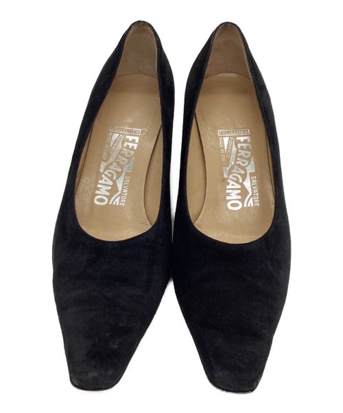 Salvatore Ferragamo（サルヴァトーレ フェラガモ）Salvatore Ferragamo (サルヴァトーレ フェラガモ) スウェードパンプス ブラック サイズ:24cmの古着・服飾アイテム