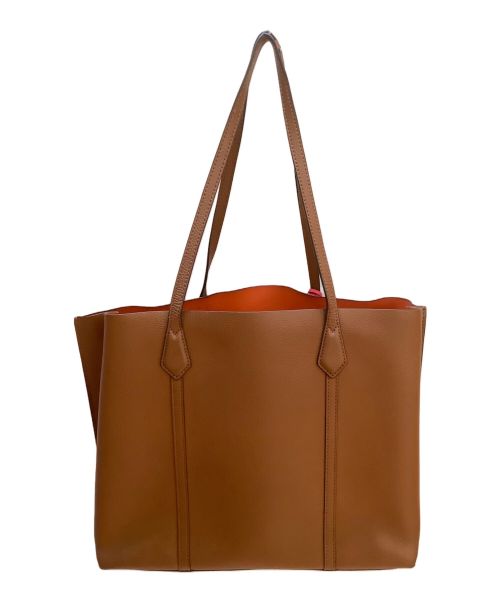 TORY BURCH（トリーバーチ）TORY BURCH (トリーバーチ) レザートートバッグ オレンジ×ブラウンの古着・服飾アイテム