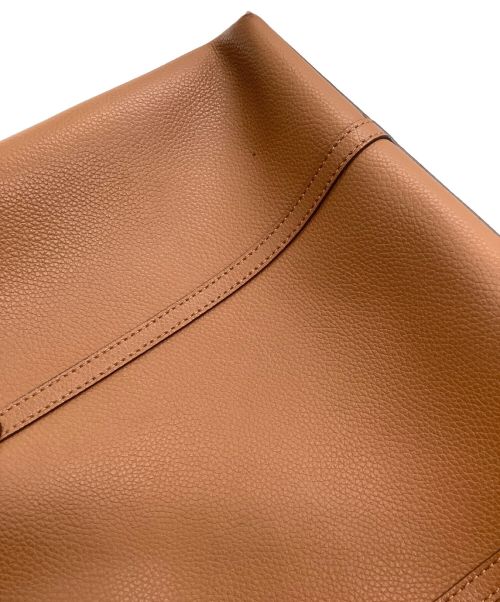 TORY BURCH（トリーバーチ）TORY BURCH (トリーバーチ) レザートートバッグ オレンジ×ブラウンの古着・服飾アイテム