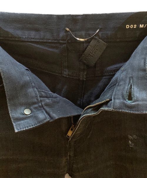 SAINTLAURENT JEANS（サンローラン ジーンズ）SAINTLAURENT JEANS (サンローラン ジーンズ) ダメージデニムパンツ ブラック サイズ:Mの古着・服飾アイテム