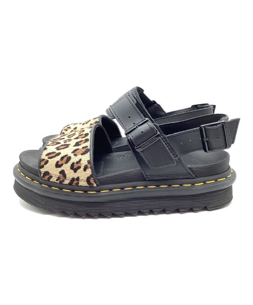 Dr.Martens（ドクターマーチン）Dr.Martens (ドクターマーチン) Dr.Martens VOSS HAIR ON LEOPARD ブラック×ベージュ サイズ:US7の古着・服飾アイテム