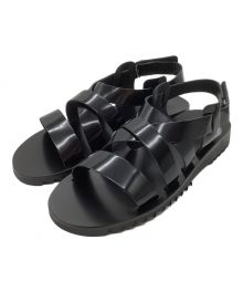 PARABOOT（パラブーツ）の古着「Paraboot パラブーツ TIARE SPORT ティアレ スポーツ 編み込み エナメルレザーサンダル」｜ブラック