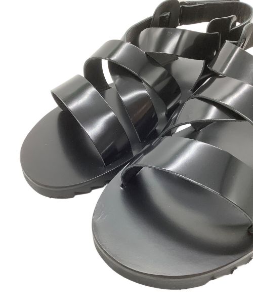 PARABOOT（パラブーツ）PARABOOT (パラブーツ) Paraboot パラブーツ TIARE SPORT ティアレ スポーツ 編み込み エナメルレザーサンダル ブラック サイズ:39の古着・服飾アイテム