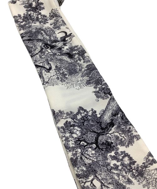 Christian Dior（クリスチャン ディオール）Christian Dior (クリスチャン ディオール) ミッツァスカーフ/トワル ドゥ ジュイ ソヴァージュ シルクツイル ホワイト×ブラックの古着・服飾アイテム