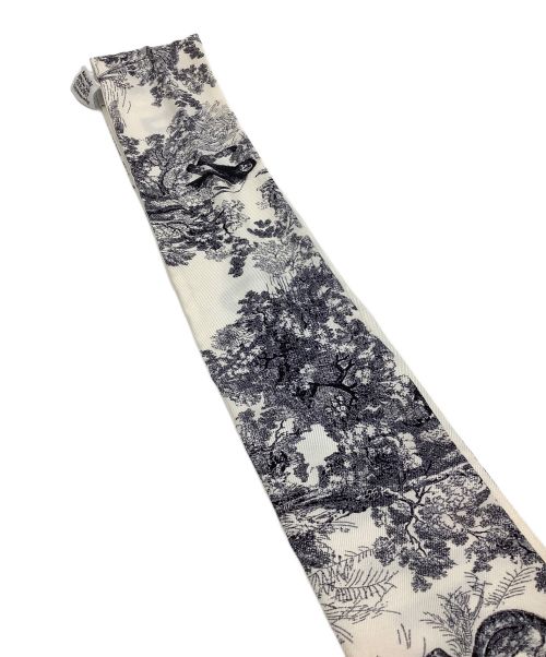 Christian Dior（クリスチャン ディオール）Christian Dior (クリスチャン ディオール) ミッツァスカーフ/トワル ドゥ ジュイ ソヴァージュ シルクツイル ホワイト×ブラックの古着・服飾アイテム