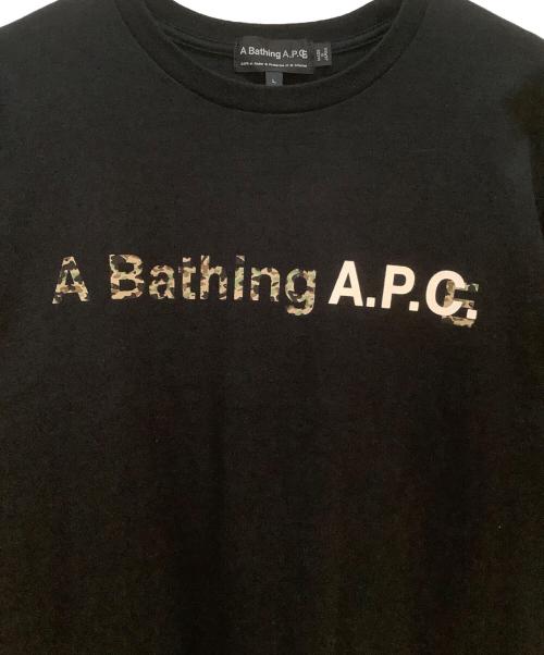 A BATHING APE（ア ベイシング エイプ）A BATHING APE (アベイシングエイプ) A.P.C. (アーペーセー) Tシャツ ブラック サイズ:Lの古着・服飾アイテム