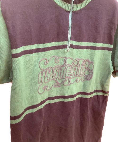 Hysteric Glamour（ヒステリックグラマー）Hysteric Glamour (ヒステリックグラマー) FLAME LOGO刺繍 サイクルジャージ ブラック×グリーン サイズ:Mの古着・服飾アイテム