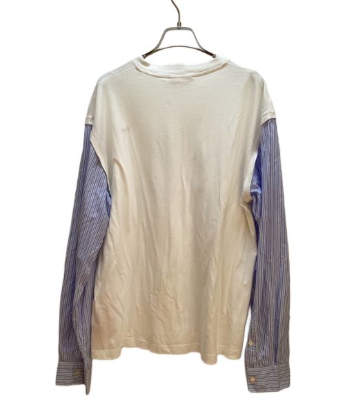 MARNI（マルニ）MARNI (マルニ) ダメージ加工ドッキングカットソー ホワイト×ブルー サイズ:46の古着・服飾アイテム