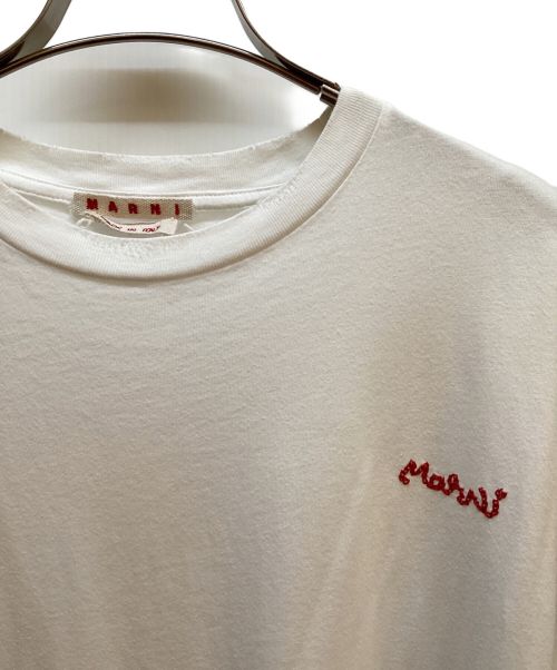 MARNI（マルニ）MARNI (マルニ) ダメージ加工ドッキングカットソー ホワイト×ブルー サイズ:46の古着・服飾アイテム