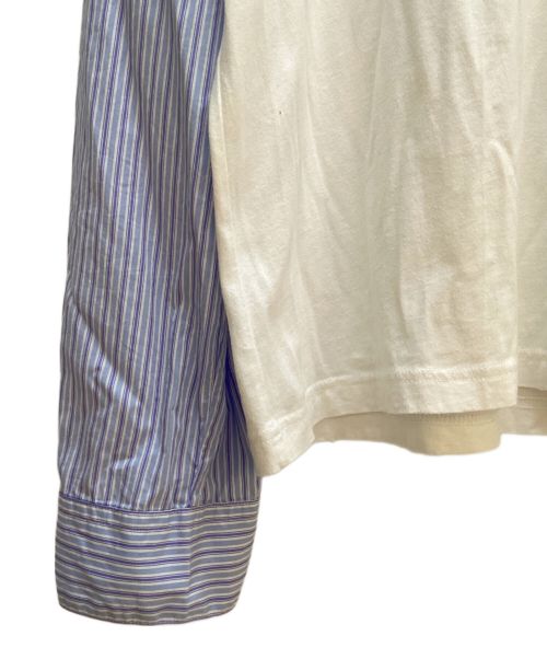 MARNI（マルニ）MARNI (マルニ) ダメージ加工ドッキングカットソー ホワイト×ブルー サイズ:46の古着・服飾アイテム