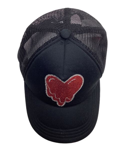 EMOTIONALLY UNAVAILABLE（エモーショナリー・アンアベイラブル）EMOTIONALLY UNAVAILABLE (エモーショナリー・アンアベイラブル) メッシュキャップ ブラック×レッドの古着・服飾アイテム