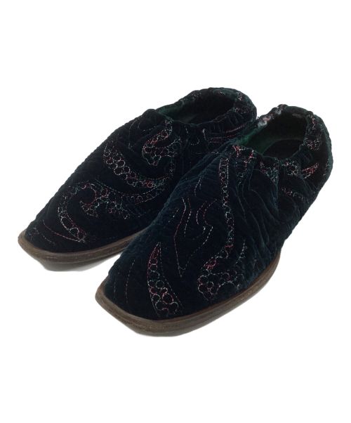 HENDER SCHEME（エンダースキーマ）HENDER SCHEME (エンダースキーマ) ベルベットスリッポン ブラック サイズ:26cmの古着・服飾アイテム